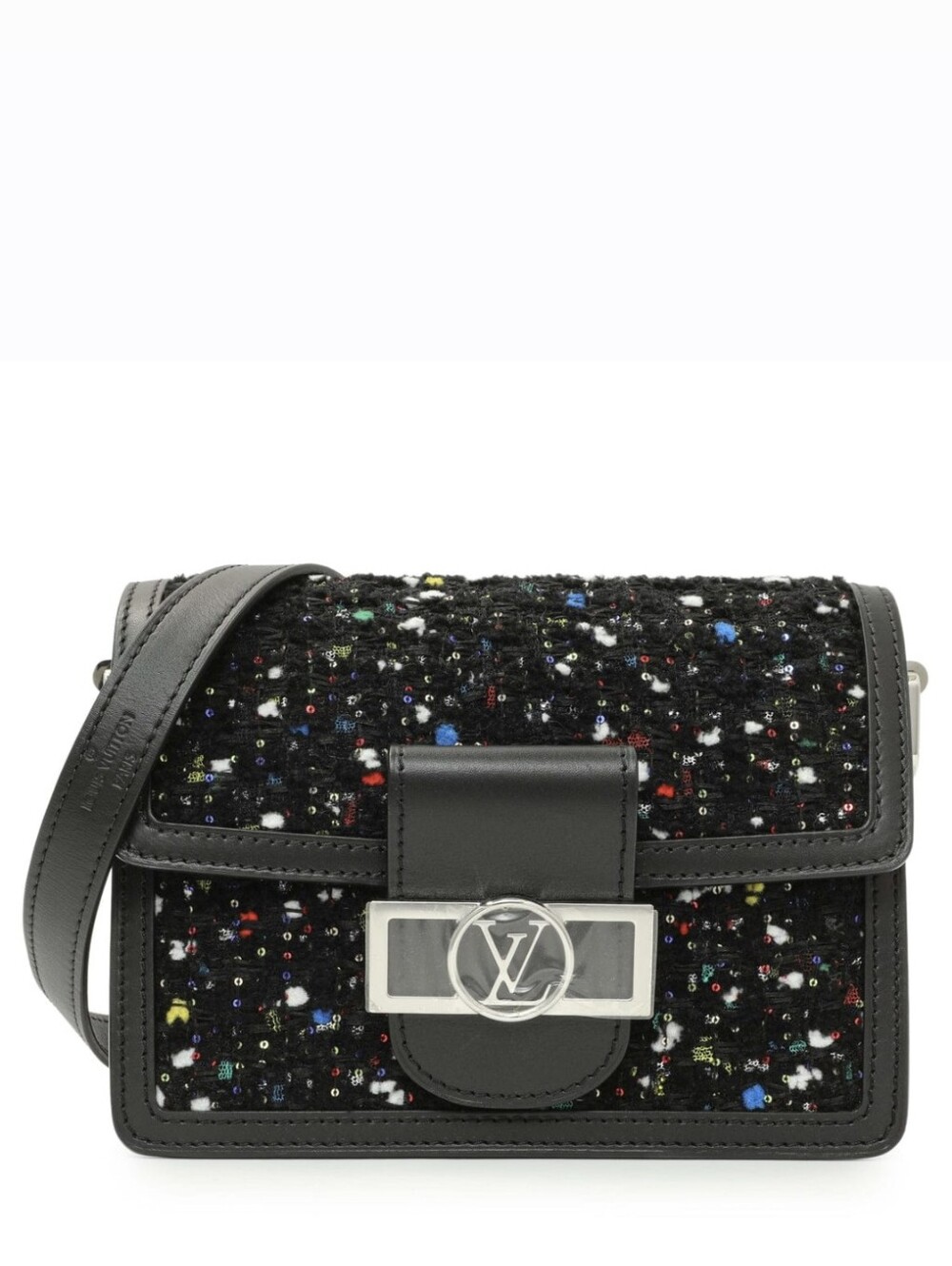 Like NEW! RARE! Louis Vuitton Dauphine MINI Shoulder Bag LV SEQUINS TWEED